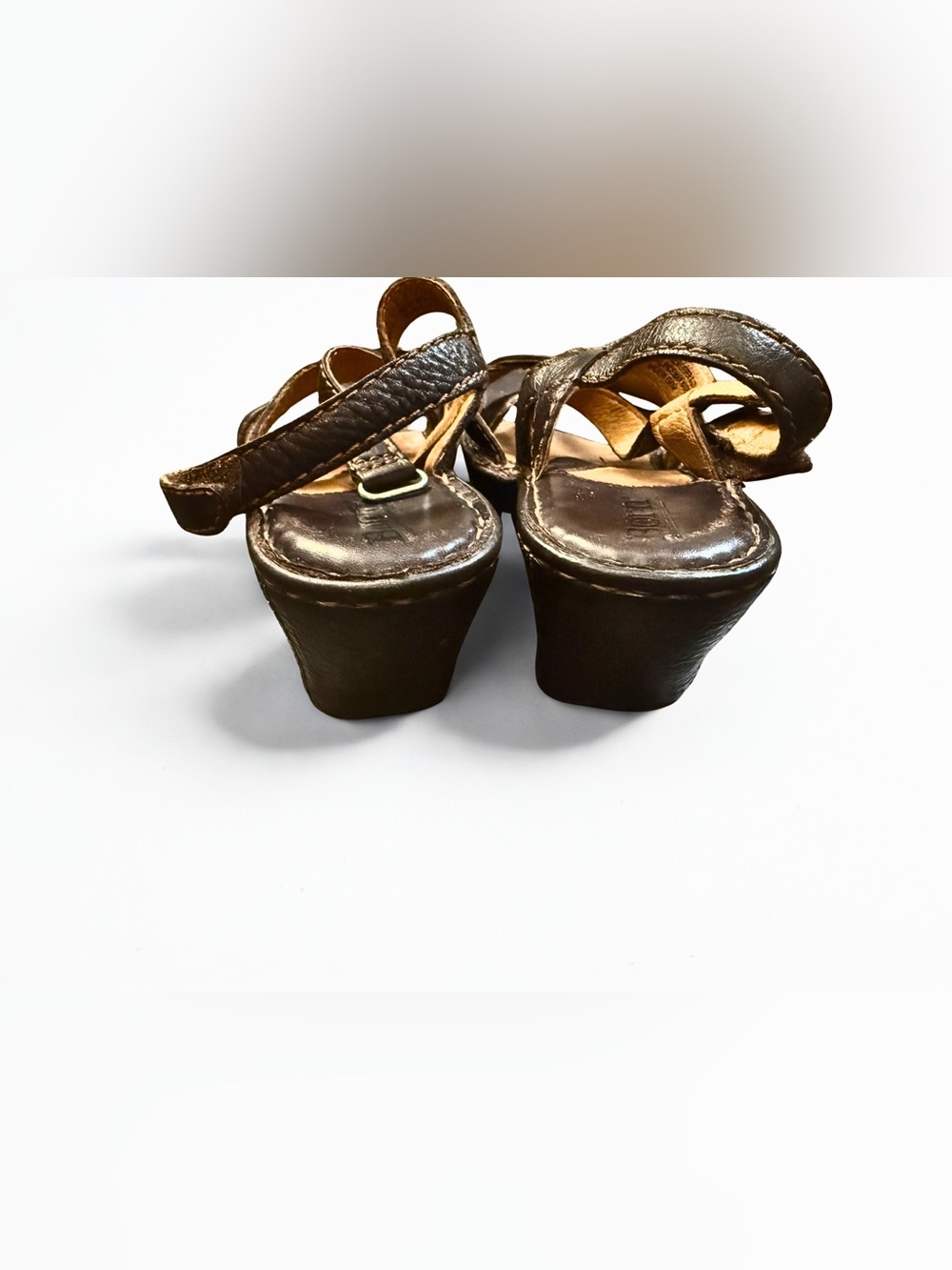 Børn Brown Leather Gladiator Thong Sandals Size 7 Comfort Shoes - Picture 3 of 6